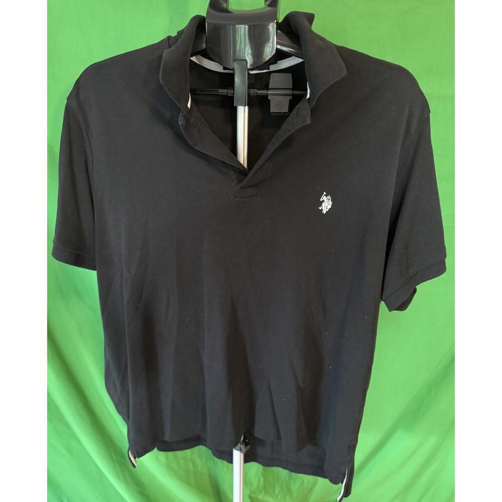 U.S. Polo Assn. Black Polo Shirt Luxury Feel 100% Cotton Men's Size XL